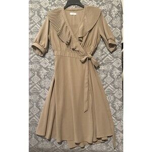 Yomi Vintage Wrapp Dress Brown Free Size Fits Like Med-Large